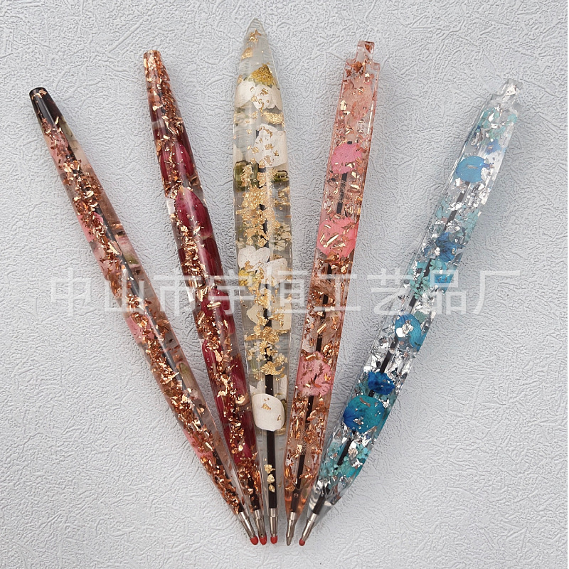 Dried Flower epoxy pen real flower resin crystal glue Teacher's Day gift