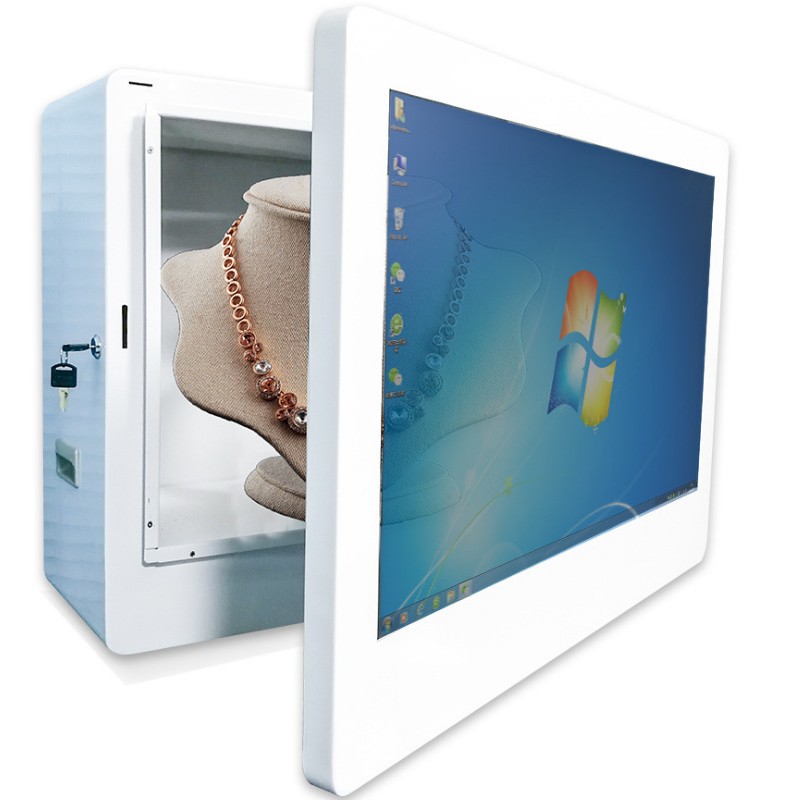 Custom Transparent Display Cabinet for Figurines with Lcd Screen 32inch Virtual and Real Interactive Display Multi-Link Same-Screen Different Display