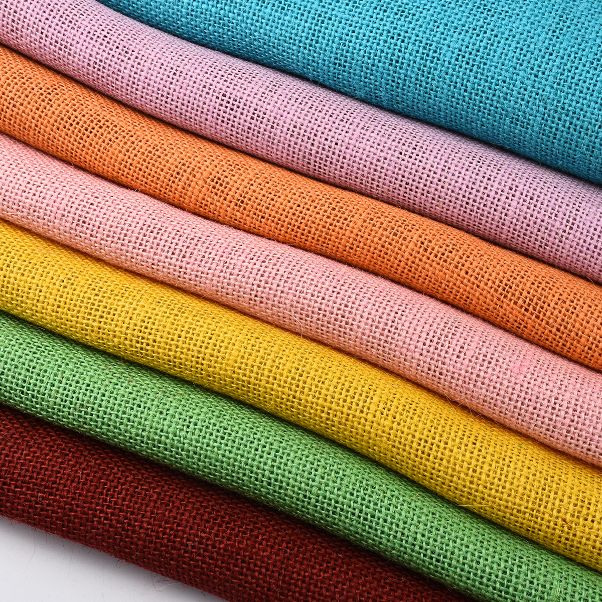 Source factory in stock dyed jute cloth dyed linen jute cloth coated with linen