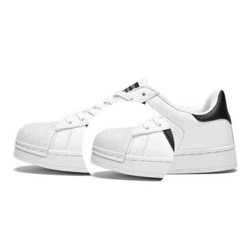 Putian Shell Head Gold Label White Shoes Men's and Women's Casual Board Shoes Black and White Flat Lovers Shoes Adi Classic Men's and Women's Shoes