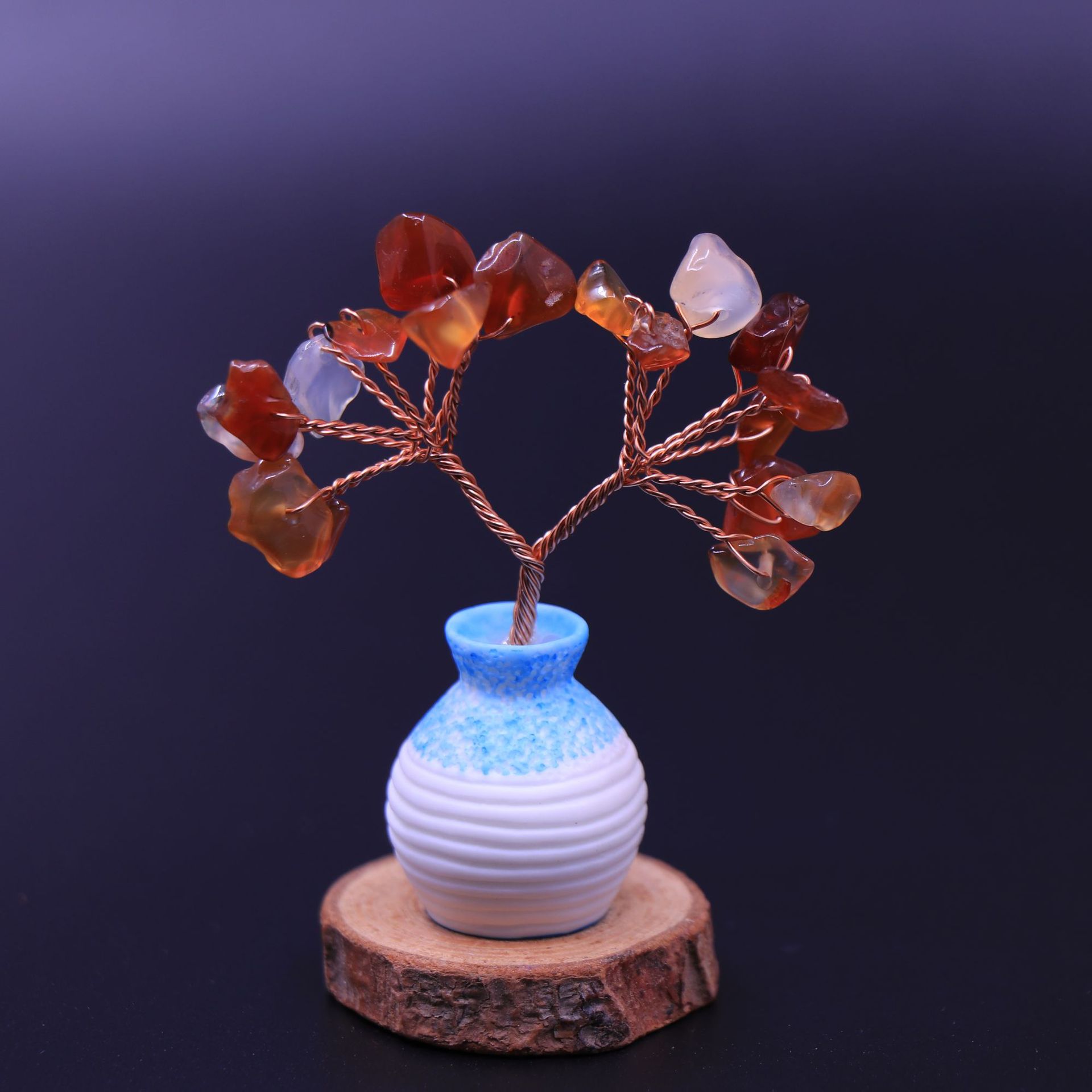 Mini small vase crystal tree cross-border desktop decoration handmade amethyst tree