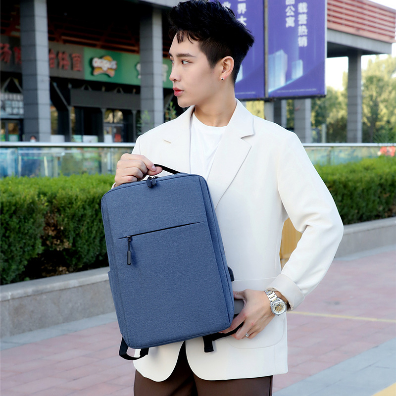 New Backpack, Business Computer Bag, Travel Bag, Lightweight and Simple Sports Bag, Backpack, Nylon Cloth School Bag with Logo Printed