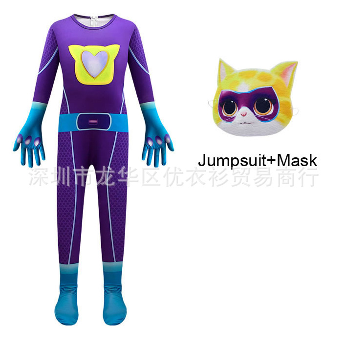 New Boys' Super Cat SuperKitties Suit dress Women Flying Sleeve A- line Dress