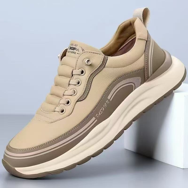 2025 Men's Casual Shoes Soft Bottom Soft Surface Student Running Shoes Simple All-match Men's White Shoes Trendy Torre Shoes