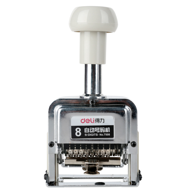 Deli 75 series automatic numbering machine coding machine digital wheel seal stationery office documents automatic editing