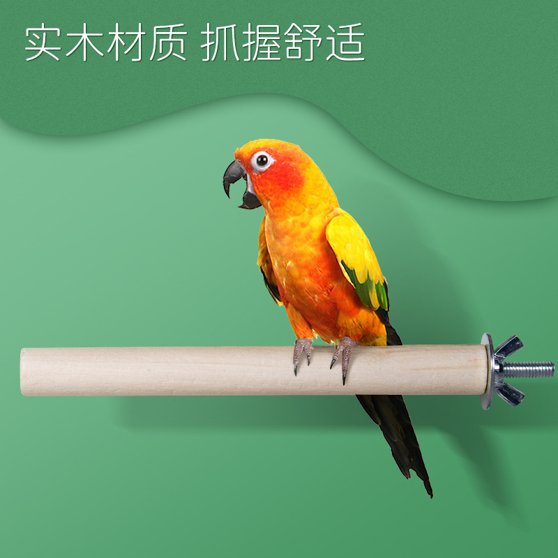 Parrot Bird Solid Wood Station Rod Bird Station Stick Wooden Perch Bar Beak Grinding Foot Stick Bird Cage Accessories Parrot Toy