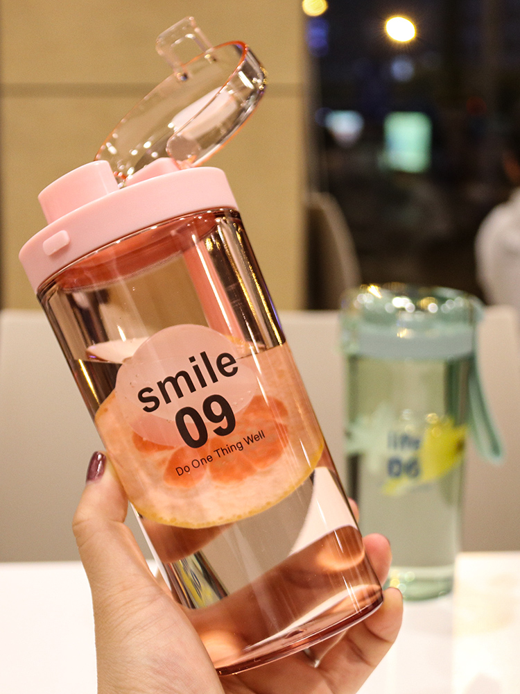 Suitable for Korean Style Fresh Water Cup, Creative Fitness Cup, Protein Powder Shaker Cup, Student Summer Cup, Simple and Portable