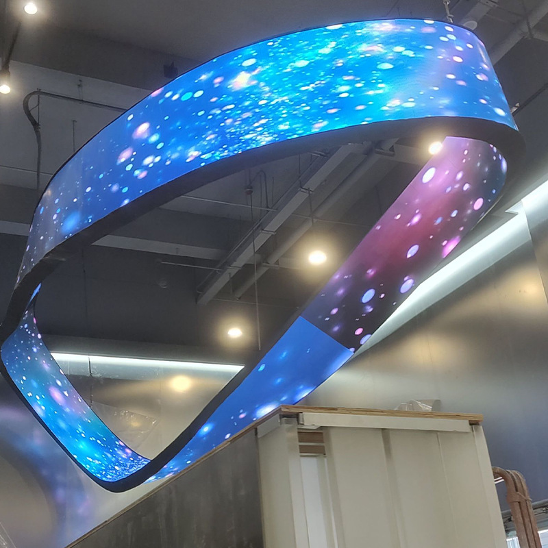 Полноцветный гибкий Led экран, мягкий экран для внутренних и наружных условий, HD креативный цилиндрический экран