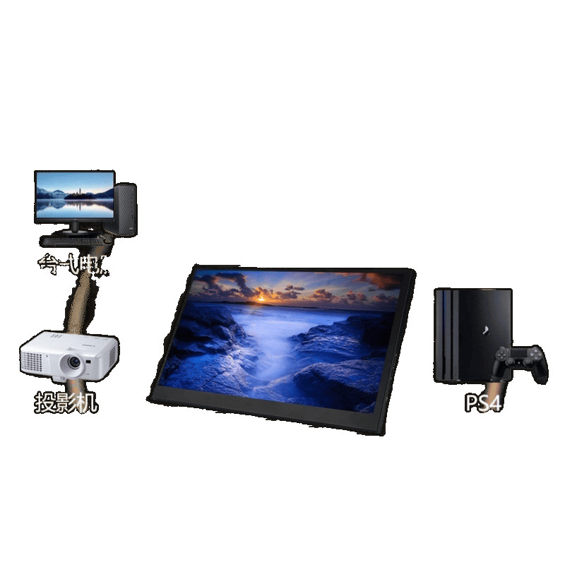 14inch Portable Display, Notebook Secondary Screen, Game Console Extended Screen Hdmi/Typec Dual Interface