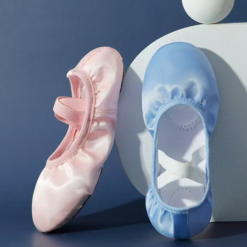 Сатиновые танцевальные туфли, мягкая подошва, дышащие