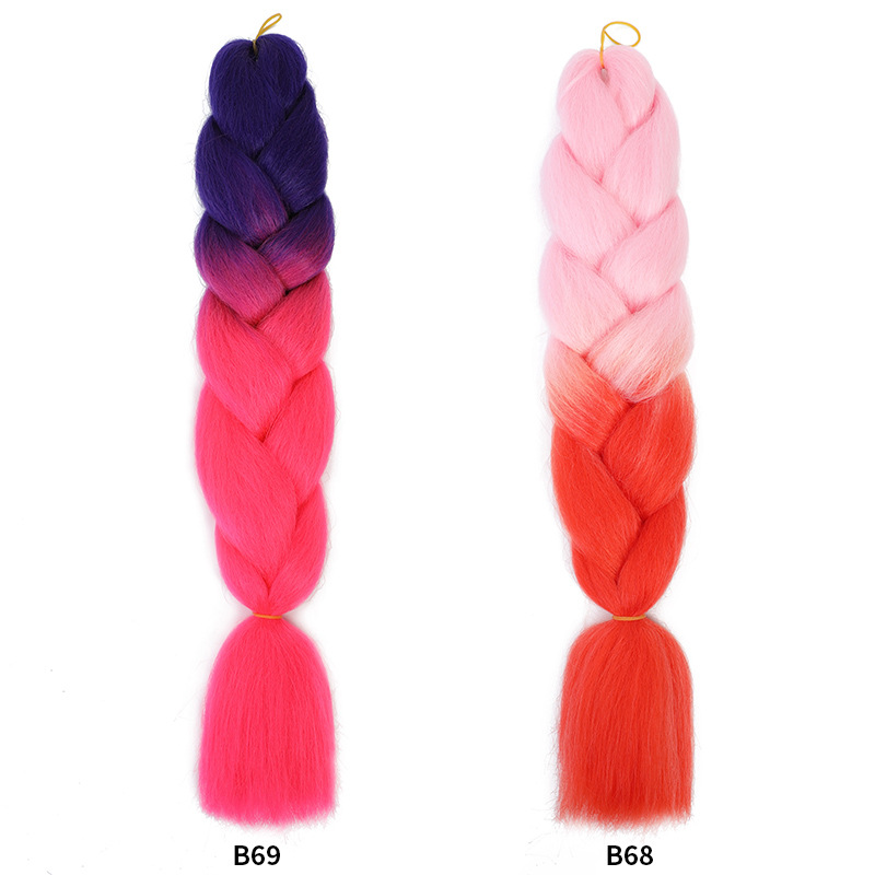 Hongxiu Carefully Selected-[Two-Color] New Version of African Dreadlock Wig Ponytail Chemical Fiber High Temperature Silk Colorfulful Big Braid