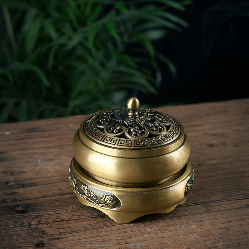 Brass incense burner household plate incense burner indoor multi-purpose alloy incense burner line incense burner hotel incense burner incense holder incense burner wholesale