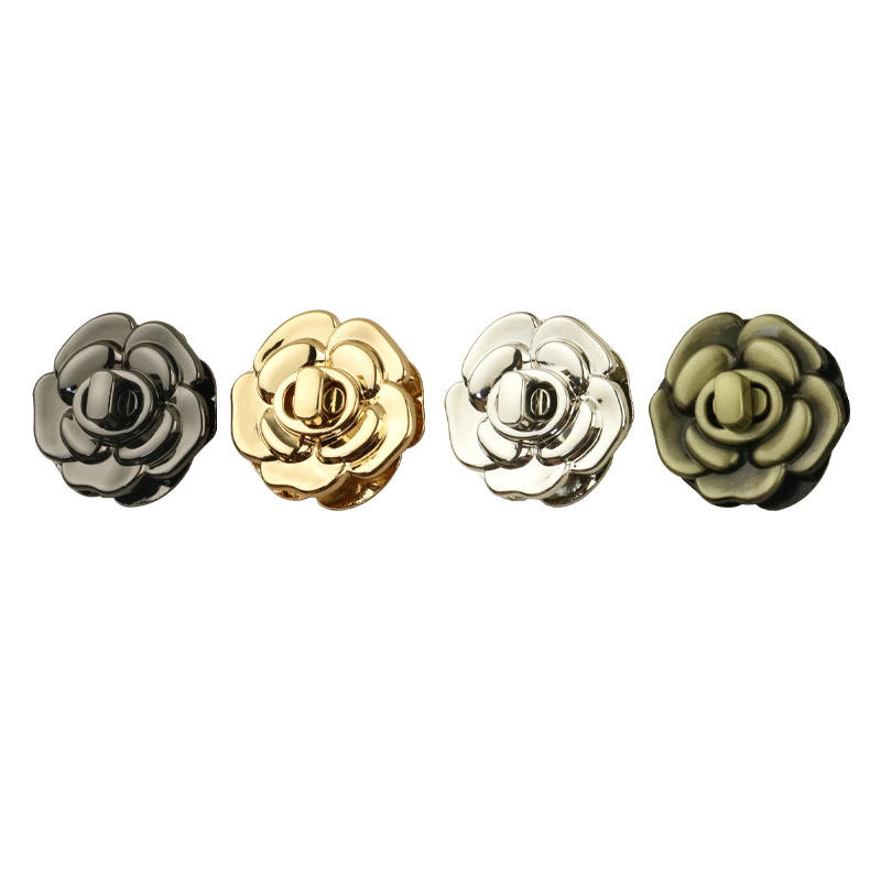 Outer diameter 33mm zinc alloy flower twist lock bag handbag switch lock buckle luggage hardware accessories decorative lock