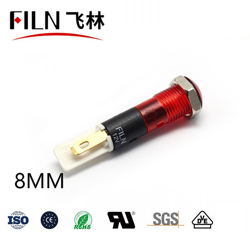 8mm Plastic Pin Indicator Light Led Equipment Signal Lamp 12V220V (Fl1P-8Nj-1) High Brightness