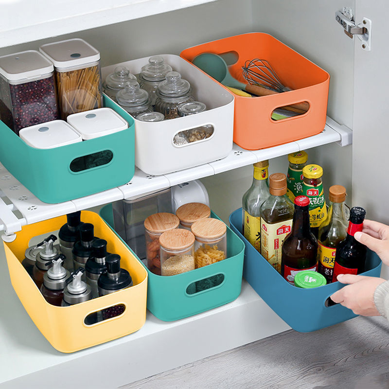 Storage basket desktop storage box household cosmetics storage rack Bathroom Kitchen dormitory sundries snack plastic box