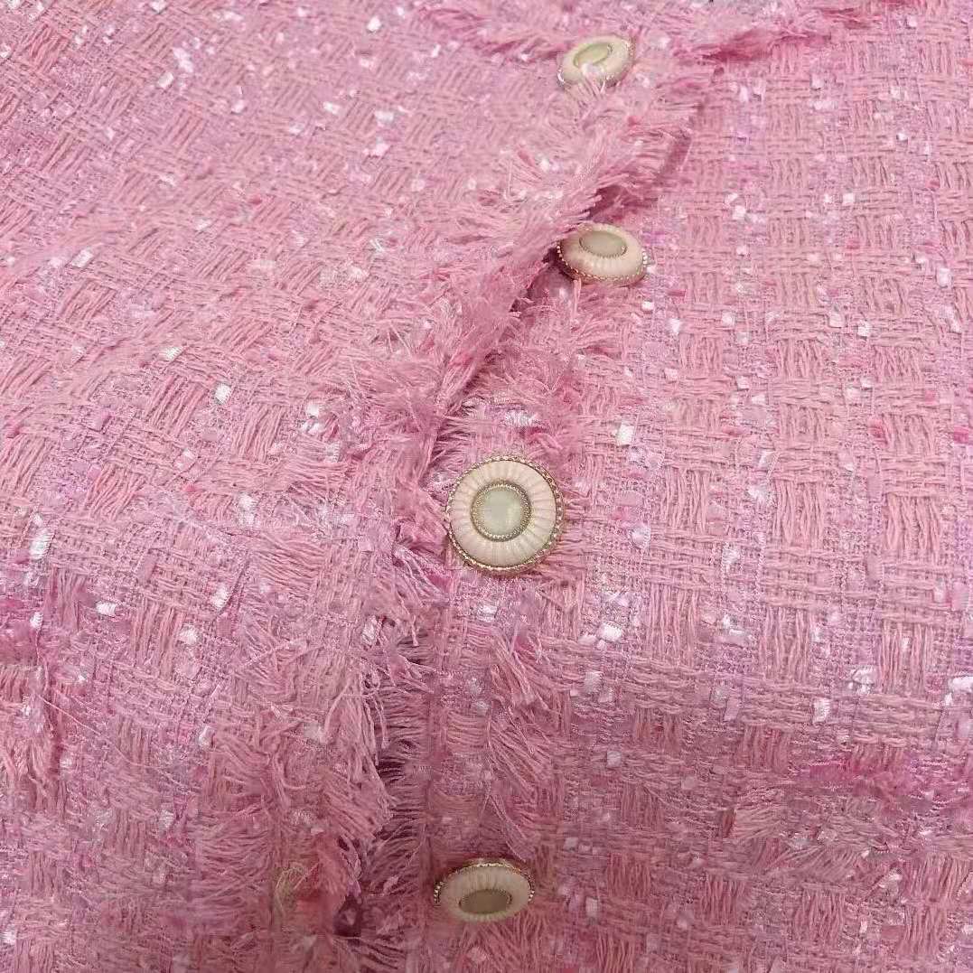 Spot small fragrant style fabric coat waistcoat dress fabric women's woolen tweed cloth