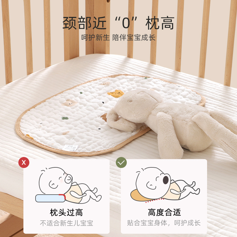 Soft Yun baby Cloud Pillow newborn breathable sweat-absorbent baby pillow anti-spitting milk pillow piece pure cotton gauze pillow towel