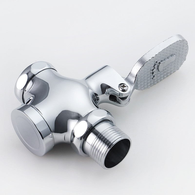 Copper toilet squatting pan Foot Flush Valve public place stool delay flush valve bathroom foot four-way