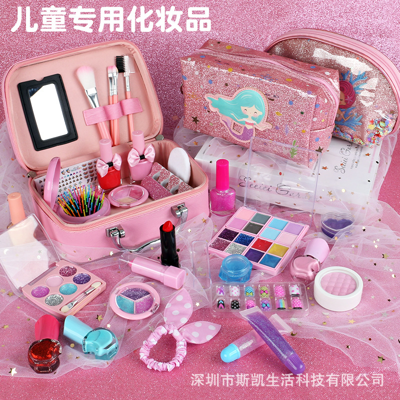 Кросс-бордерные игрушки для макияжа для детей Набор косметичек с помадой и тенями для век