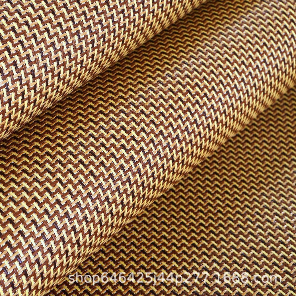 Taizhou yellow Sesame rattan mat wool rattan mat fabric rattan mat decoration whole roll wholesale rattan mat semi-finished processing