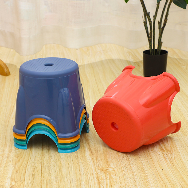 Children's Plastic Stool Wholesale Household Thickened Stacked Cartoon Bathroom Stool Row Stool Shoe Changing Stool Cyber Celebrity Small Bench