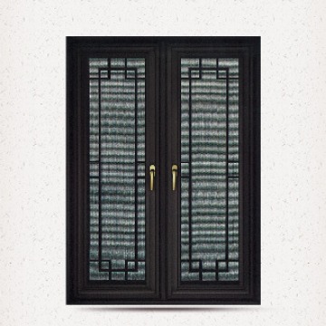 118 Yingsha Chinese-Style Antique Aluminum Alloy Thermal Break Aluminum Hui-Style Courtyard Villa Doors and Windows with Ventilation, Chinese Retro Style