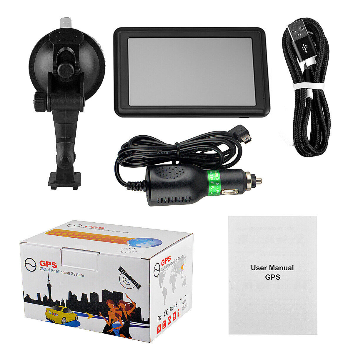 Cross-border 5 inch portable car gps navigator 8G HD European American car truck truck universal map FM