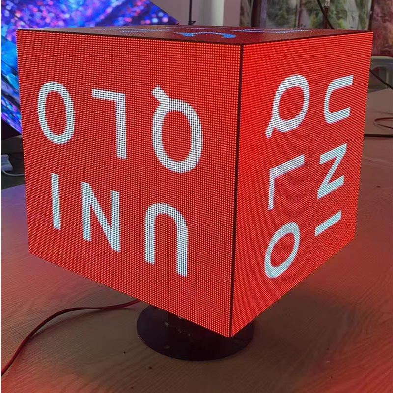 Customized Indoor P2.5 Full-Color Led Display Shop Logo Door Sign 5-Sided Stereo Display Rubik's Cube Screen
