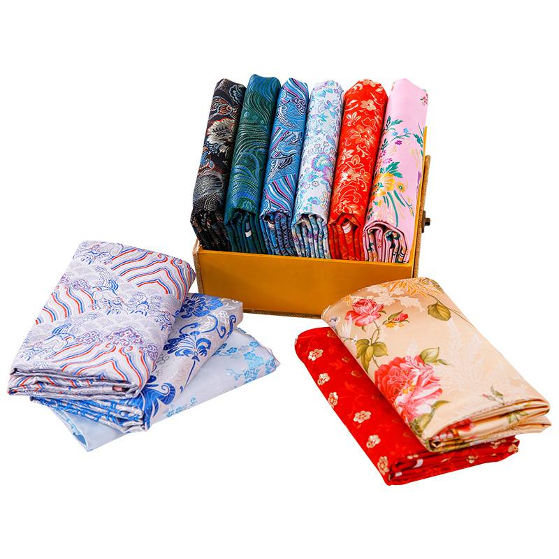 Satin Imitation Silk Fabric Ancient Costume Cheongsam Hanfu Children's Clothing Silk Fabric DIY Handmade Gold Bag Brocade Fabric