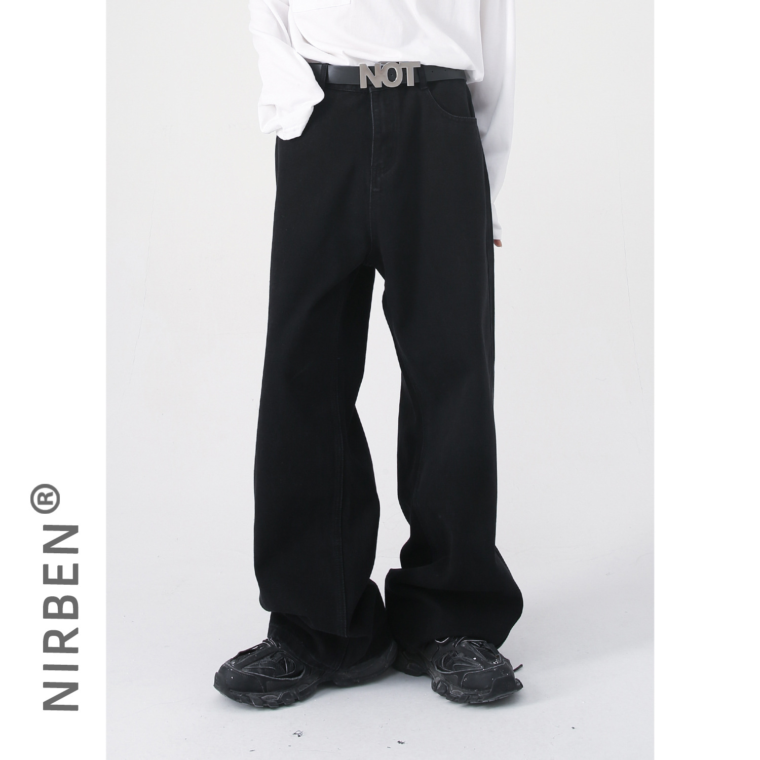 Nirben Cowboy |    Basic Best-Selling Item: Ten Colors Available, Loose Fit, Semi-Elastic Waist, Straight-Leg Denim Pants.