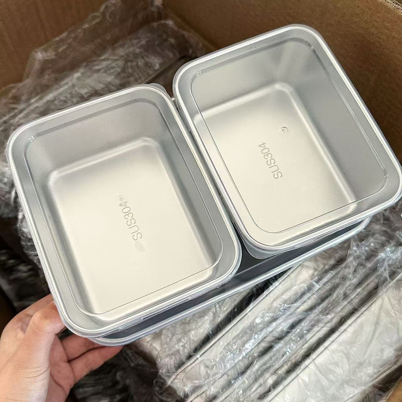 304 Stainless Steel Food Preparation Plate Hot Pot Side Dish Plate with Lid Food Grade Kitchen Preservation Box