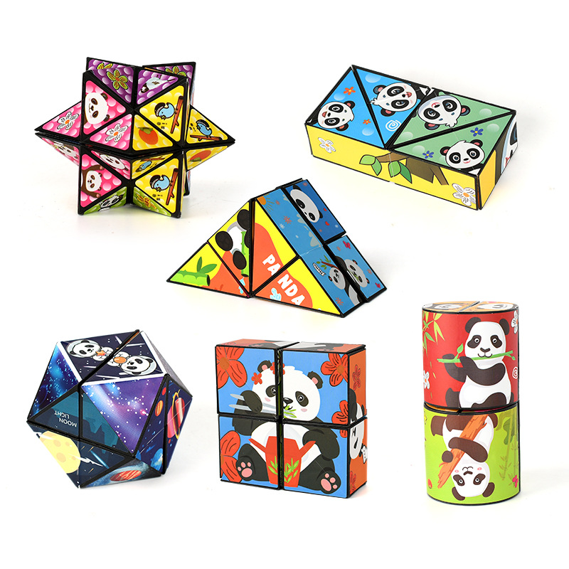 Shake the same panda three-dimensional magic cube infinite 3D magic cube explosion decompression wholesale children's educational toys