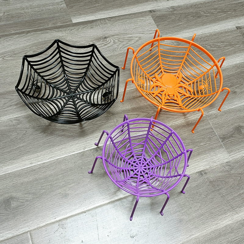Spot Spider Fruit Plate Ktv Cross-Border Supply Festival Festive Cartoon Fruit Plate Ghost Festival Halloween Spider Candy Basket