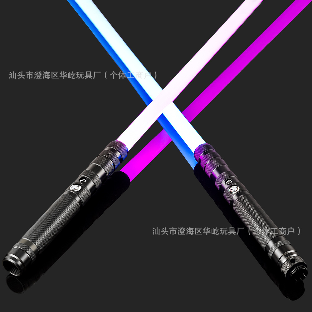 Internet Celebrity Metal Laser Sword Star Wars Rechargeable Color-Changing Luminous Sword Flash Stick Children's Sound and Light-Up Toy