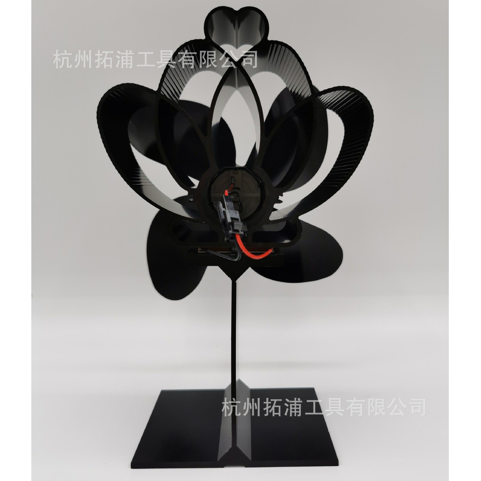 Gold Fireplace Fan with 4 Blades, High-Temperature Resistant, Real Fire Accessory, Aluminum Self-Starting Heat Pump, Coal-Saving Energy-Saving Device