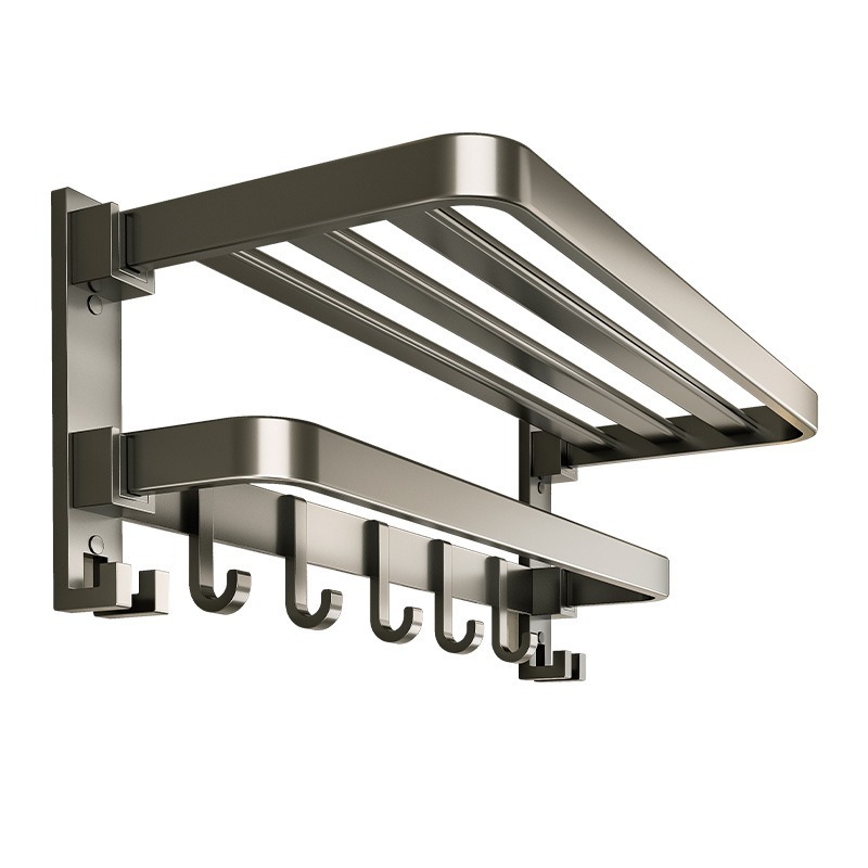 Towel Rack Toilet Non-perforated Bath Towel Rack Integrated Hanger Kit Toilet Bathroom Shelf Storage Rack New Style