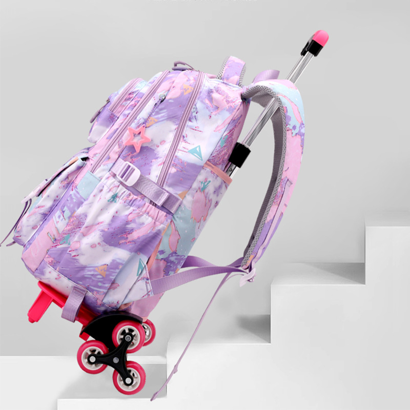 Natural fish children's trolley bag primary school students grade 3-6 female junior high school students backpack backpack backpack senior climbing stairs