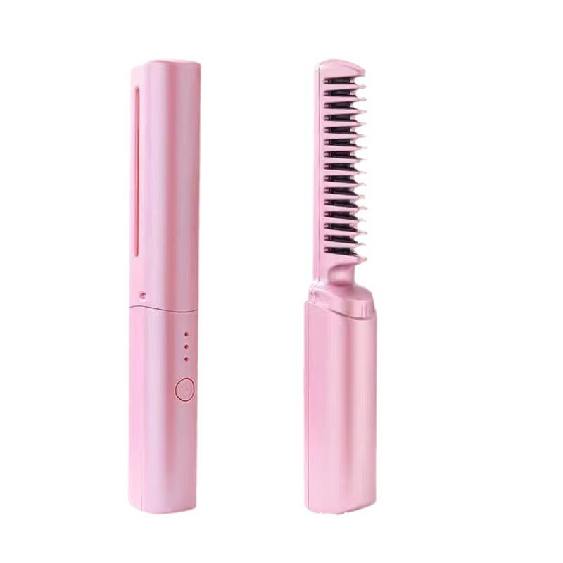 Wireless Charging Hair Straightening Comb Negative Ion Charging Portable Hair Straightening Dual-Use Hair Straightener Can Be Printed with Logo