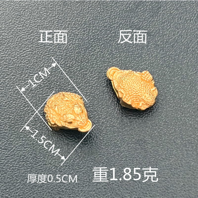 Alloy Three-Dimensional Three-Legged Golden Toad Fortune-Attracting Small Ornament Solid Gold Toad Wealth Basin Decorative Accessory Ornament