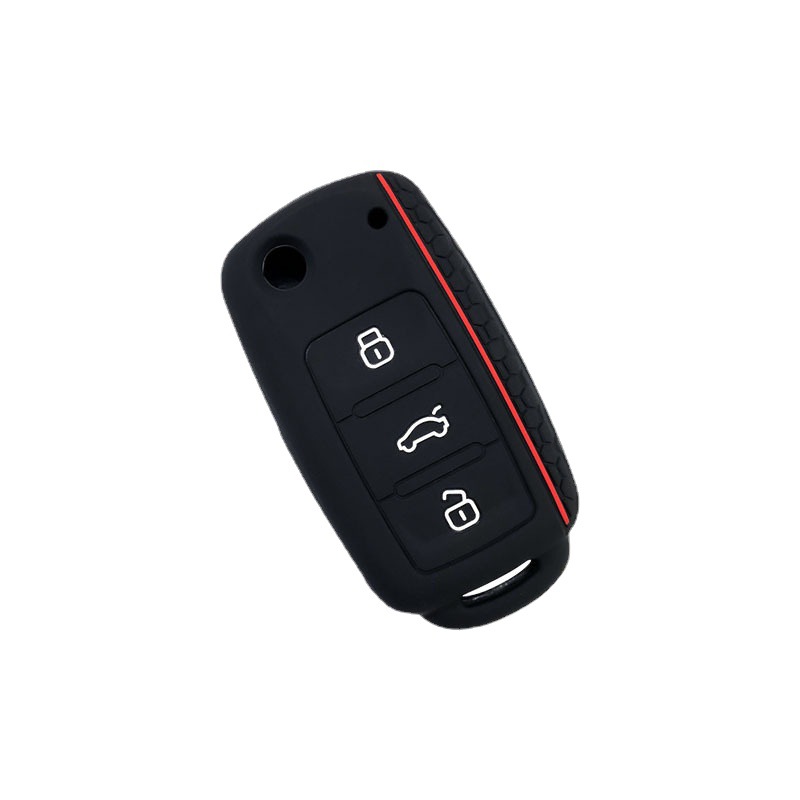 Suitable for Volkswagen Lavida Lingdu Honeycomb Pattern Silicone Key Cover Sagitar Polo Golf Jetta Cut Out Key Bag