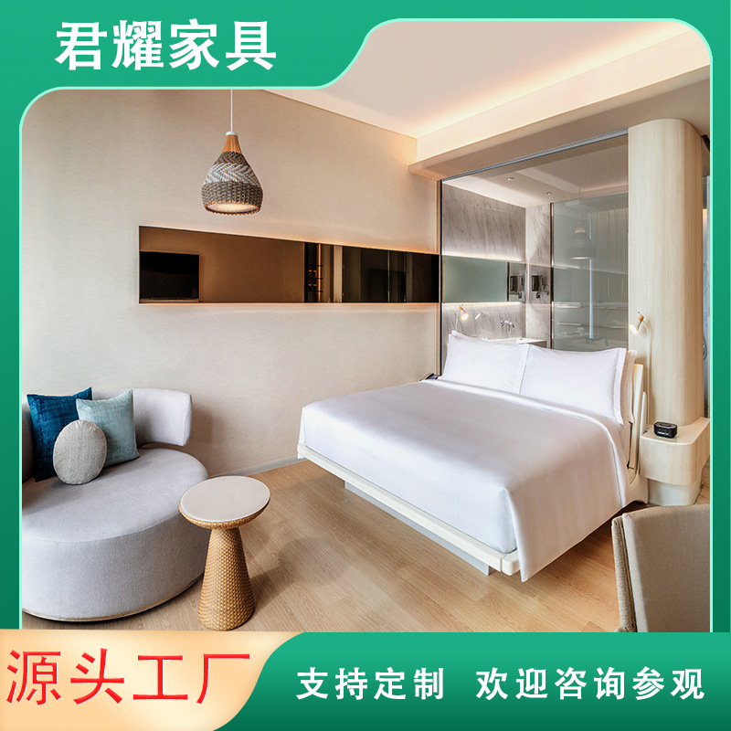 Star Hotel Furniture, B&B Apartment, Complete Set of Hotel Rental Rooms, Standard Rooms, Single and Double Rooms, Beds, Solid Wood