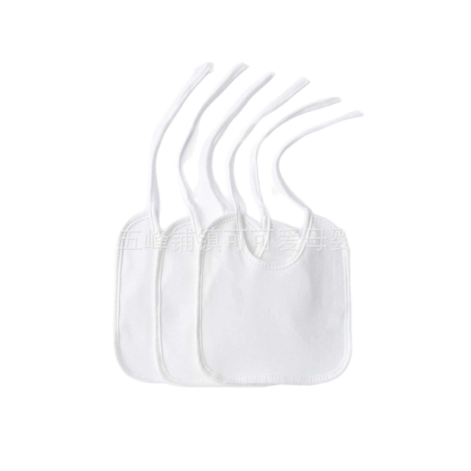 White children's painting saliva towel pure cotton baby bib waterproof lace-up pocket creative painted diy bib wholesale