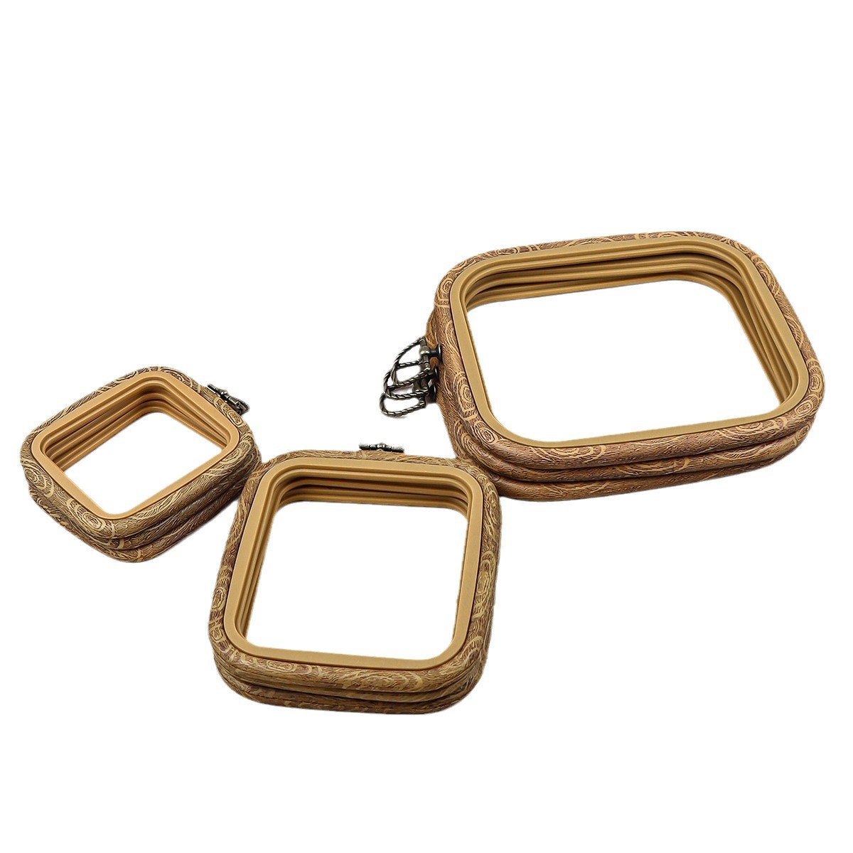 in stock supply imitation wood grain embroidery stretch retro plastic cross stitch frame DIY embroidery tools embroidery hand support wholesale