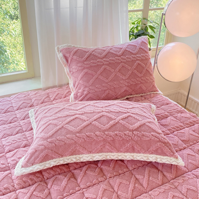 Class a Thickeneded Taffeta Mattress Cushion Household Cashmere Milk Velvet Mattress Cushion Winter Single Mattress Bedding