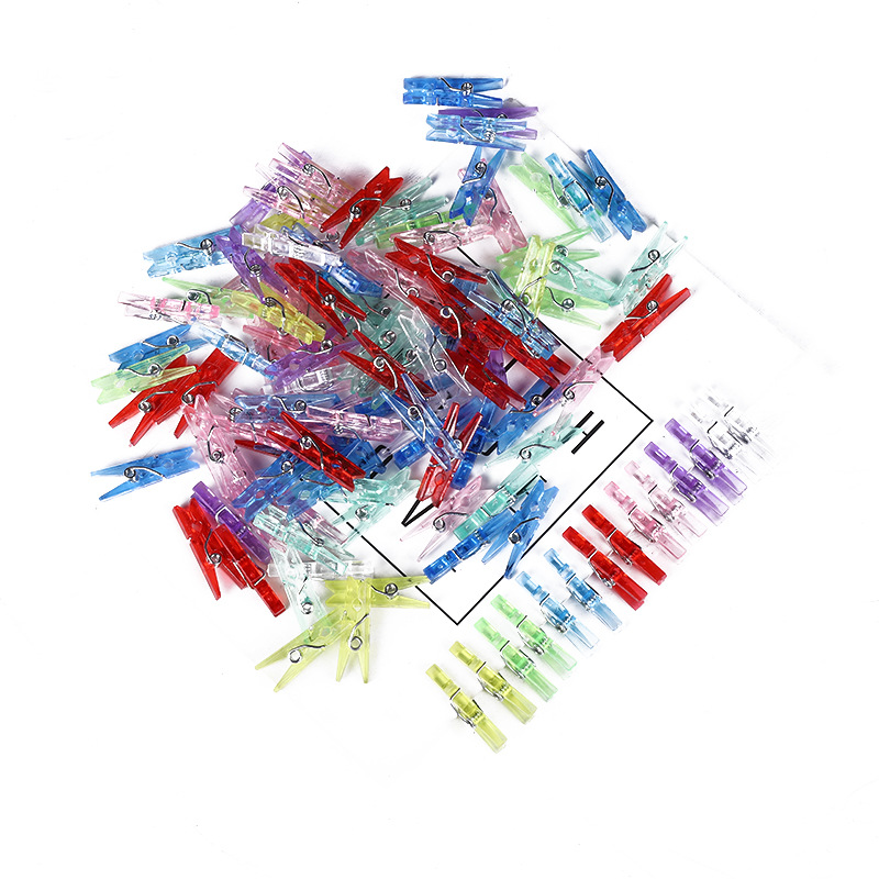 Plastic small clip photo clip color mini photo clip transparent acrylic clip Christmas decorative light string clip