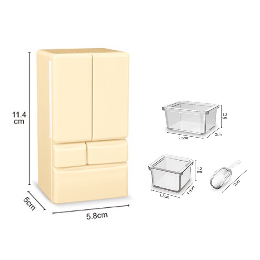 Cross-border Mini Furniture Two-door Refrigerator Miniature 1:12 Doll House Model Kitchen Children's Play House Boutique Toys