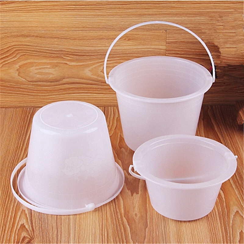 Бесплатная доставка для постоянных клиентов, одноразовое пластиковое маленькое белое ведро, упаковка в виде цилиндра, бестселлер, прозрачная ручка с закатанным краем