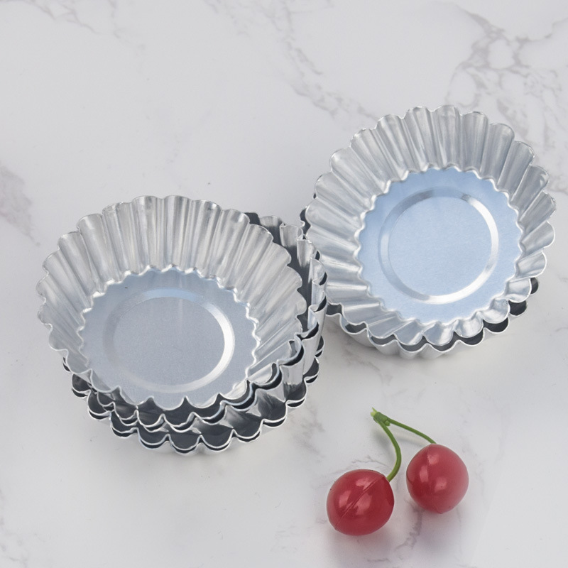 Egg Tart Mold Household Pudding Toe Baking Cake Mold Aluminum Chrysanthemum Cigareth Steamed Rice Cake Egg Tart Baking Mold