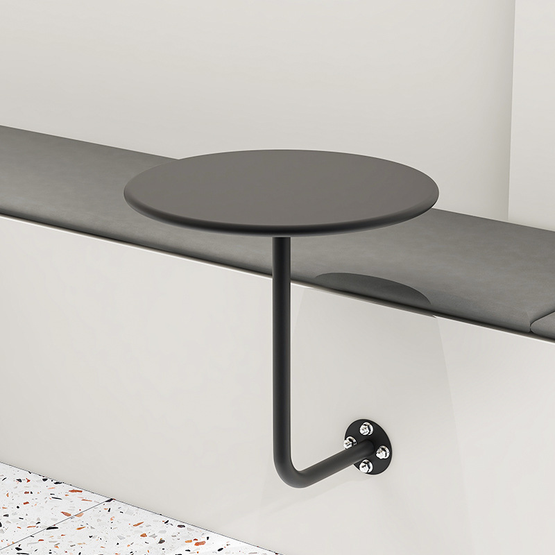 Internet Celebre Simple Wall-mounted Metal Small Round Table Iron Sweet Shop Milk Tea Shop Indoor Card Holder Fixed Wall-mounted Dining Table