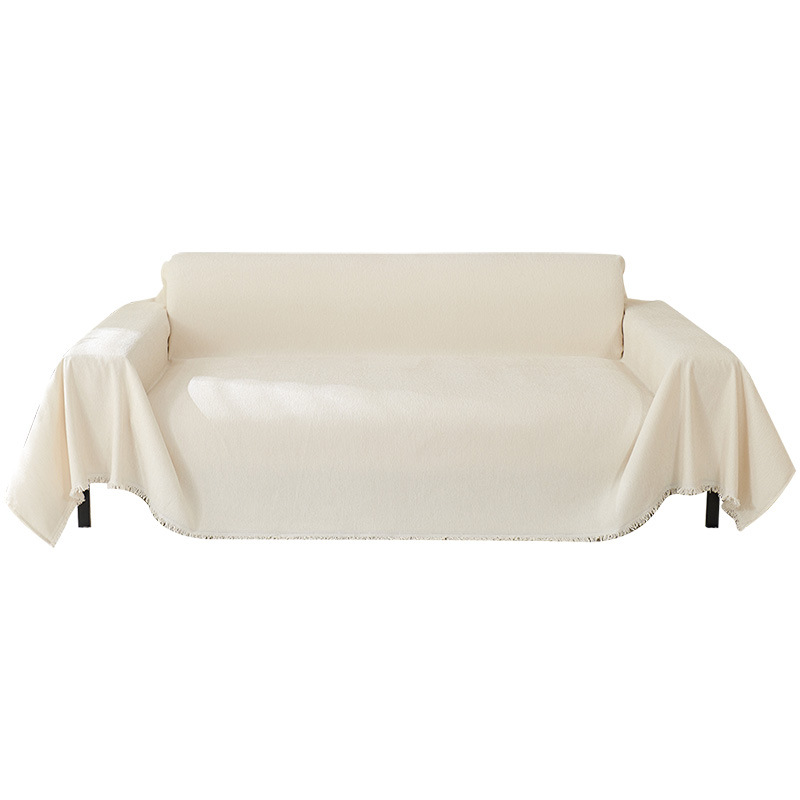 creamy-white Cream Wind Chenille Japanese Style Sofa Towel Full Cover Cloth Warm Nordic Style Blanket Towel Sofa Cover Towel Cushion